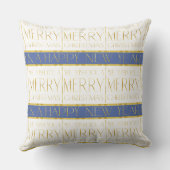 青い金ゴールドクリスマスパターン#35 ID1009 クッション (裏面)