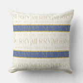 青い金ゴールドクリスマスパターン#35 ID1009 クッション (正面)