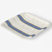 青い金ゴールドクリスマスパターン#35 ID1009 ペーパープレート (傾斜あり)