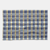 青い金ゴールドクリスマスパターン#7 ID1009 キッチンタオル (横)