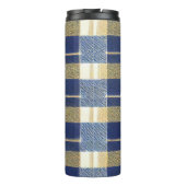 青い金ゴールドクリスマスパターン#7 ID1009 タンブラー (裏面)