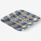 青い金ゴールドクリスマスパターン#7 ID1009 ペーパープレート (傾斜あり)