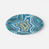 青い金ゴールドグラフィックエージェント ペーパープレート (アングル)