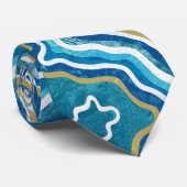 青い金ゴールドグラフ ネクタイ (ロール)