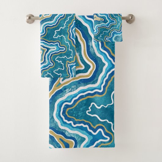 青い金ゴールドグラフ バスタオルセット (インサイチュ)