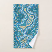 青い金ゴールドグラフ バスタオルセット (ハンドタオル)