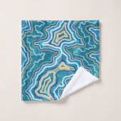 青い金ゴールドグラフ バスタオルセット (ウォッシュタオル)