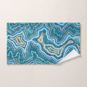 青い金ゴールドグラフ バスタオルセット (ハンドタオル)