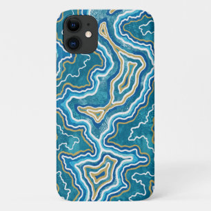 青い金ゴールドグラフ iPhone 11 ケース