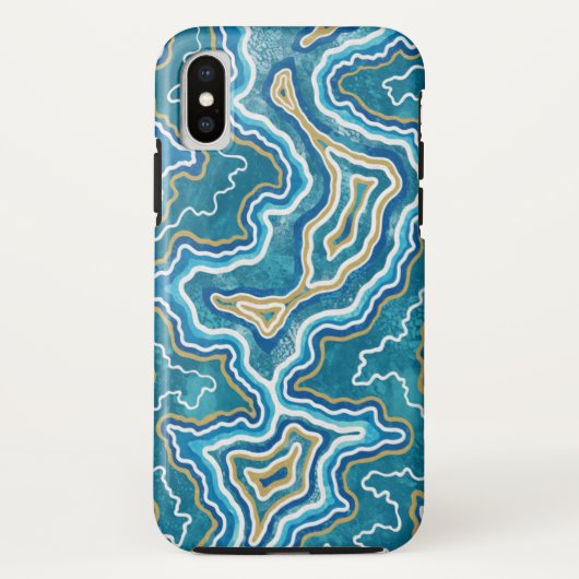青い金ゴールドグラフ Case-Mate iPhoneケース (裏面)