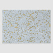 青い金ゴールドスクロールスワールヴィンテージパターンの切り離し 薄葉紙 (正面)