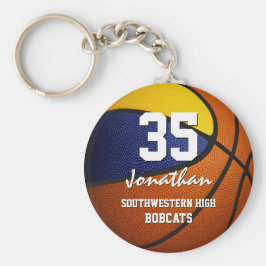 青い金ゴールドチームは男の子のバスケットボールの女の子に色を付ける キーホルダー