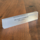 青い金ゴールドテクスチャ デスクネームプレート (側面)