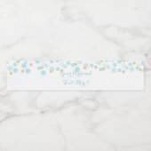 青い金ゴールドドット赤ちゃんシャワー水ボトルラベル ペットボトルラベル (シングルラベル)