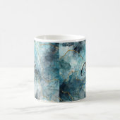 青い金ゴールドパーソナライズされた名Mag コーヒーマグカップ (中央)