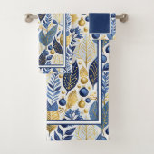 青い金ゴールドメリークリスマスパターン#21 ID1009 バスタオルセット (インサイチュ)