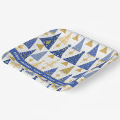 青い金ゴールドメリークリスマスパターン#25 ID1009 ペーパープレート (傾斜あり)