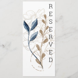 青い金ゴールドモダンエレガントフローラ椅子の標識 メニュー