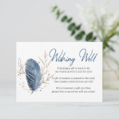 青い金ゴールドモダンエレガントフローラ エンクロージャーカード (スタンド正面)