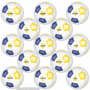 青い金ゴールド個々のサッカー選手 シール