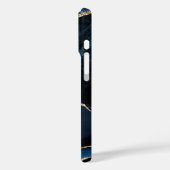 青い金ゴールド大理石あなたの手紙の名前iPhoneケース Case-Mate iPhoneケース (裏面 / 左)