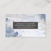 青い金ゴールド大理石の背景 名刺 (裏面)