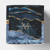 青い金ゴールド大理石ギフトボックス名前をカスタムするレター フェイバーボックス (上部)