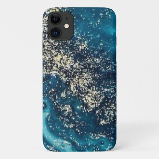 青い金ゴールド大理石ケースメイトがAppleかろうじて Case-Mate iPhoneケース (裏面)