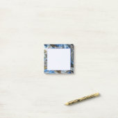 青い金ゴールド抽象芸術の3D効果パーソナライズされた3x3 ポストイット (デスク上)