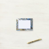 青い金ゴールド抽象芸術パーソナライズされた3D効果4x3 ポストイット (デスク上)