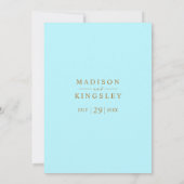 青い金ゴールド抽象芸術信じられないほどの結婚予算 招待状 (裏面)