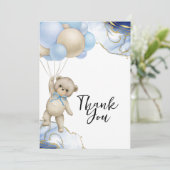 青い金ゴールド抽象芸術王室のを待つことができる サンキューカード (スタンド正面)