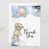 青い金ゴールド抽象芸術王室のを待つことができる サンキューカード (正面/裏面)