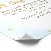 青い金ゴールド月の赤ちゃんシャワー上にベビーと言わない ポスター (角)