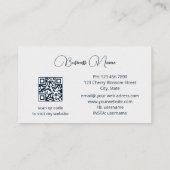 青い金ゴールド水彩花 名刺 (裏面)