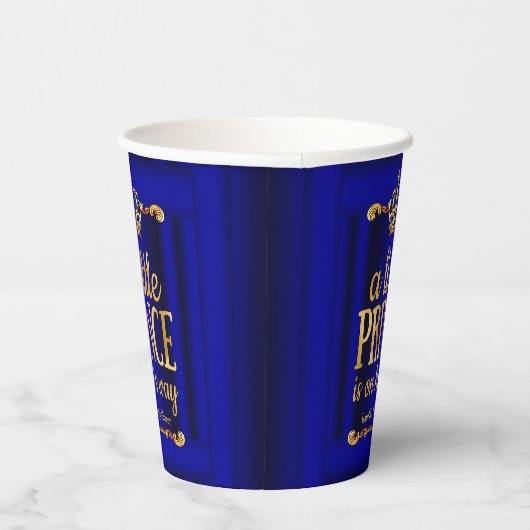 青い金ゴールド王室の王子が赤ちゃんシャワーの途中で 紙コップ (右)