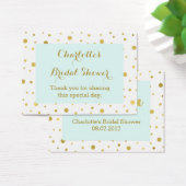 青い金ゴールド紙吹雪ブライダルシャワーメッセージカード (デスク)