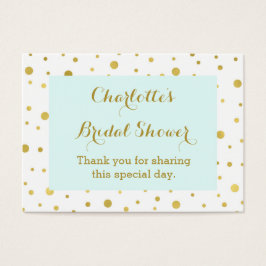 青い金ゴールド紙吹雪ブライダルシャワーメッセージカード