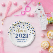 青い金ゴールド紙吹雪卒業2021 ペーパープレート (パーティー)