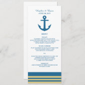 青い金ゴールド航海の結婚いかりのメニュー メニュー (正面/裏面)