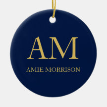 青い金ゴールド色プロフェッショナルイニシャル文字名