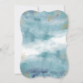 青い金ゴールド賛美の水の色のクリスマスフォトカード シーズンカード (裏面)