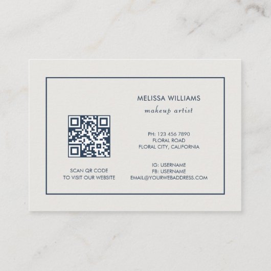 青い金ゴールド3 D花 名刺 (裏面)