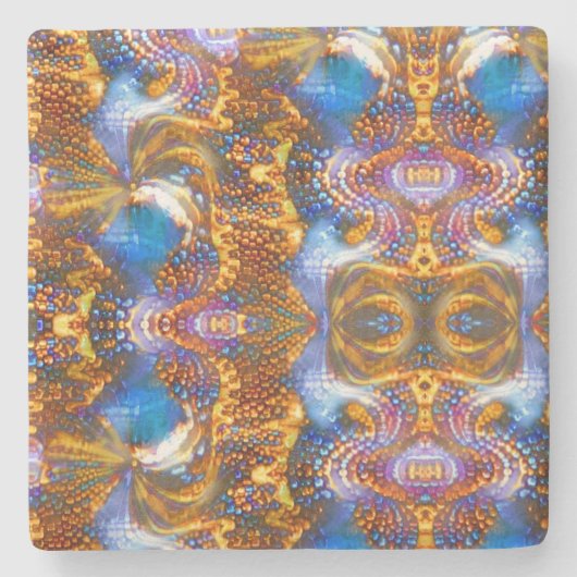 青い金ゴールド ストーンコースター (正面)