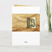 青い金ゴールドB文字と花モノグラム誕生日 カード (裏面)