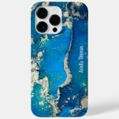 青い金ゴールドiPhone 14 Pro Maxケース Case-Mate iPhoneケース (裏面)