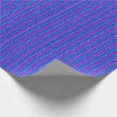 青い金属の紫色のストライプ ラッピングペーパー (角)