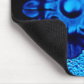 青い金属の花 マウスパッド (コーナー)