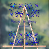 青い金属光沢の雪の結晶クリスマスパターンf アクリルサイン (ニュートラル)