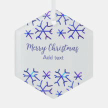 青い金属光沢の雪の結晶クリスマスパターンf